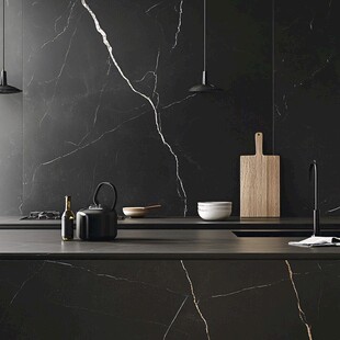 现代黑系大理石风格厨房