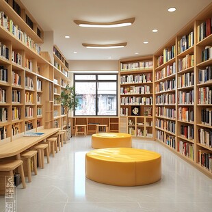 温馨舒适的室内图书馆空间