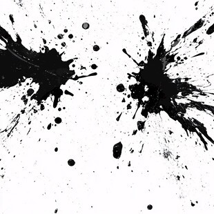 黑白墨渍抽象艺术图案