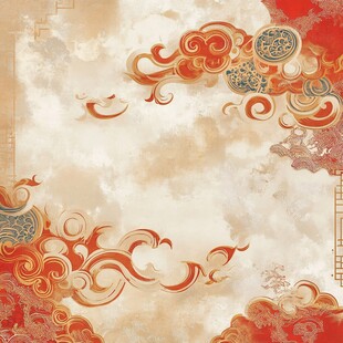 中式古风祥云花纹背景图