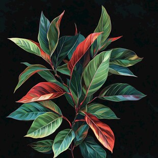 多彩叶片植物特写