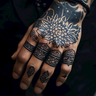 手间精美纹身图案展示