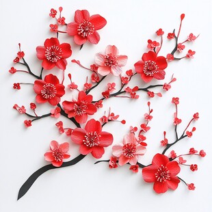手工纸艺红梅装饰摆件
