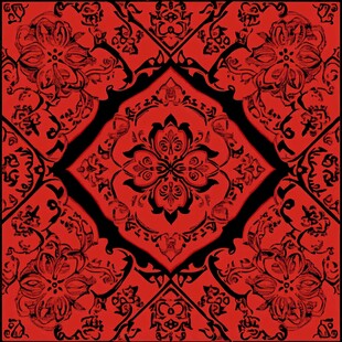 红色中式古典花纹图案