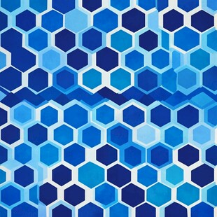 蓝色六边形几何图案背景