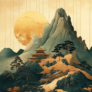 秋日山间古寺绝美风光