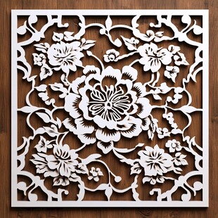 中式雕花板 精美花卉图案