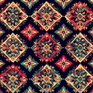 民族风几何图案无缝背景