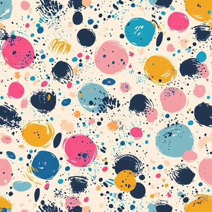 多彩波点抽象艺术图案