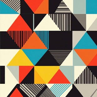 几何拼接抽象图案设计