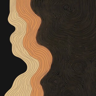 波浪线条抽象几何图案