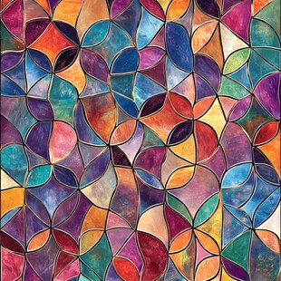 彩色几何图案艺术玻璃纹理