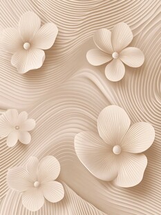 立体米色花朵纹理背景图