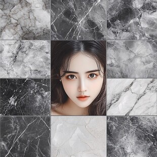 大理石背景中的迷人女性