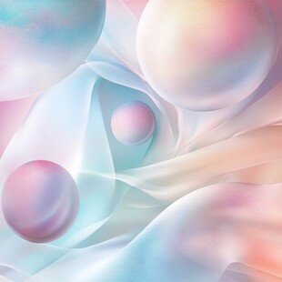 梦幻流体与彩球抽象背景