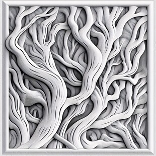 立体树根纹理浮雕艺术图案