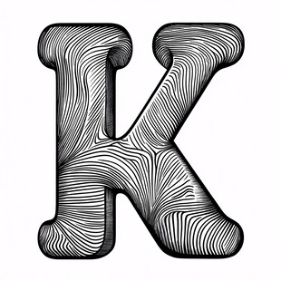 独特纹理字母K图案设计