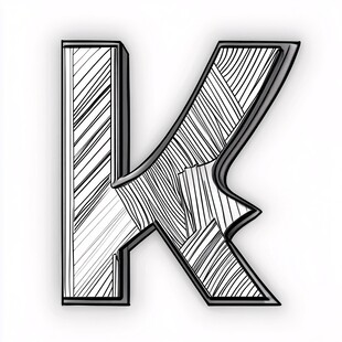 手绘风格字母K