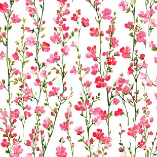 粉色花卉无缝图案设计