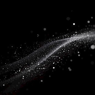 黑色背景下的粒子动感流线