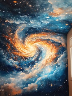 梦幻星空旋涡壁画