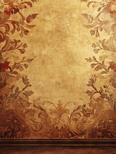 复古花纹墙面装饰背景图