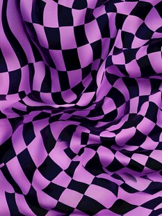 紫黑棋盘格褶皱织物纹理