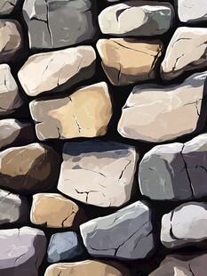 手绘风格石块堆砌纹理图