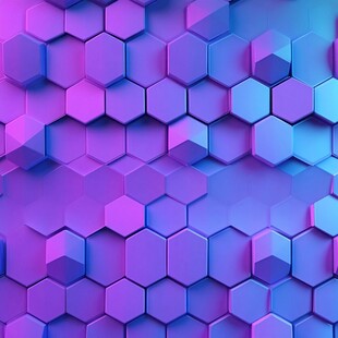 梦幻紫色六边形立体背景