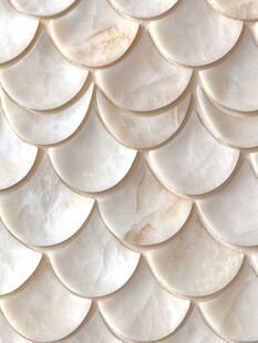 贝壳鱼鳞状瓷砖纹理特写