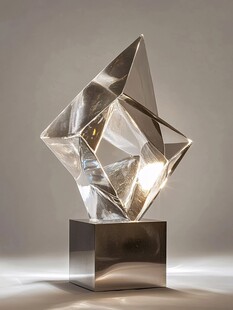透明几何水晶雕塑摆件