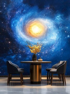 星空背景下的雅致桌椅组合