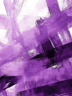 紫色抽象笔触艺术画作