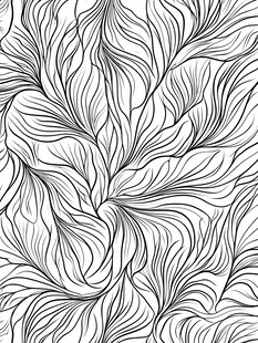 黑白线条羽毛纹理图案