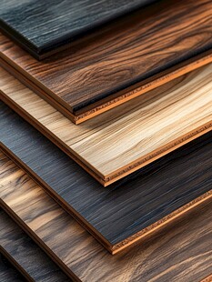 多样木质板材堆叠展示