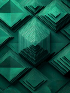 绿色立体几何抽象背景图