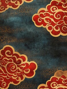 中式古典祥云纹理图案