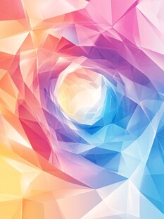 炫彩多边形几何抽象背景