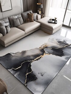 现代风客厅的艺术感地毯