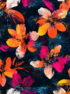 缤纷花卉抽象图案背景