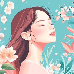 春日闭眸的烂漫少女