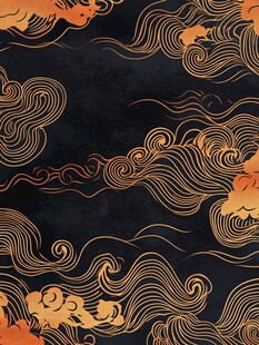 黑金中式云纹复古图案