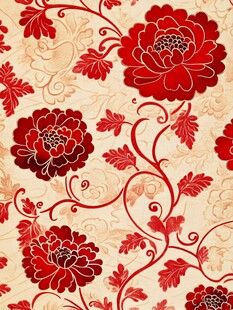 中式牡丹花纹样精美图案