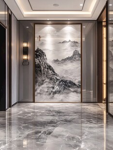 中式玄关水墨山水装饰画