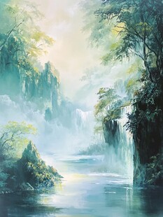 梦幻山水间的静谧之景