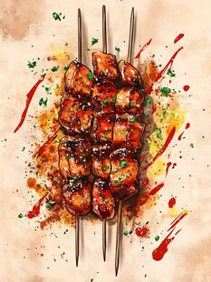 美味烤肉串 诱人艺术呈现