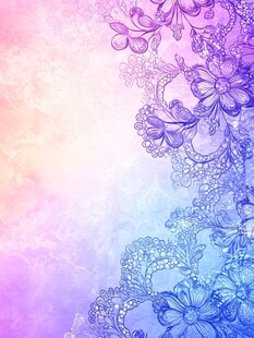 梦幻渐变花卉蕾丝背景图