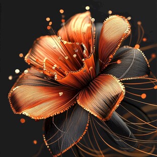 炫彩金属质感花卉艺术图