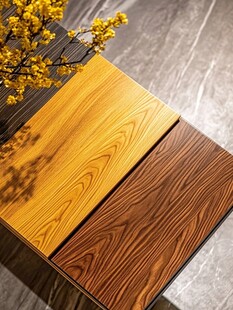 双拼木纹板材与黄花搭配