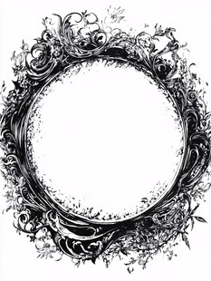 复古圆形花纹装饰边框